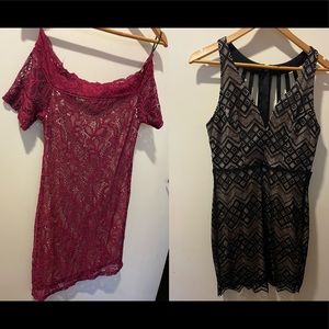 TWO Lace Mini Dresses Size M